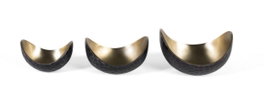 Giner Y Colomer Lote de 3 Cuencos Decorativos en Metal Dorado y Negro